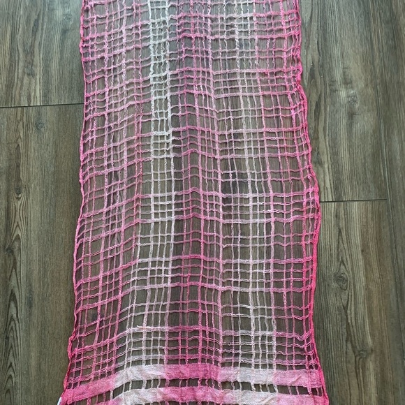 Pink Sheer Textured Scarf - Picture 4 of 6